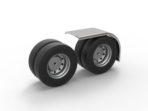 Semi truck Rear fenders Set 1 Scale 1 to 25 3D Принт Модель