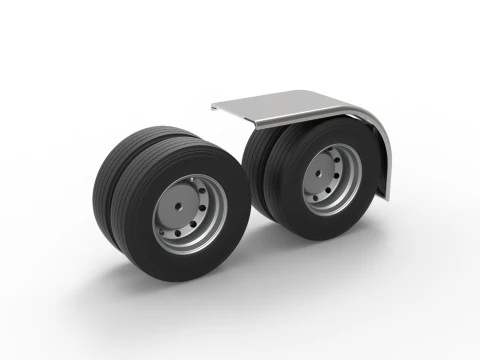 Semi truck Rear fenders Set 1 Scale 1 to 25 3D Print Model