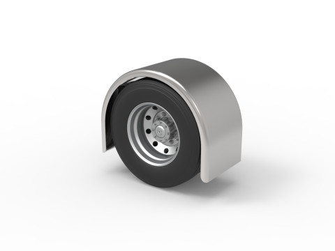Semi truck Rear fenders Set 1 Scale 1 to 25 3D Принт Модель