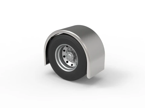 Semi truck Rear fenders Set 1 Scale 1 to 25 3D Print Model