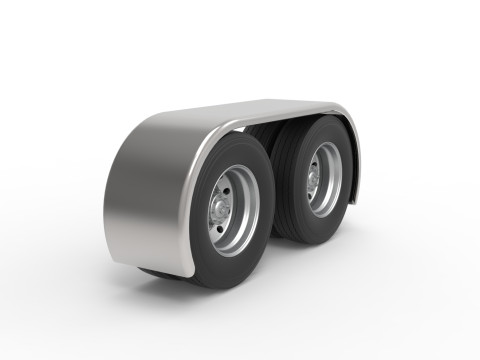 Semi truck Rear fenders Set 2 Scale 1 to 25 Modelo de Impressão 3D