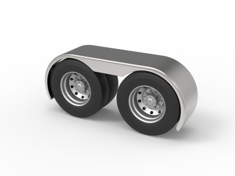 Semi truck Rear fenders Set 2 Scale 1 to 25 Modelo de Impressão 3D