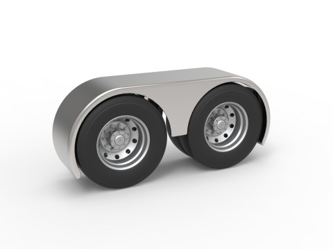 Semi truck Rear fenders Set 2 Scale 1 to 25 Modelo de Impressão 3D