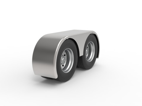 Semi truck Rear fenders Set 2 Scale 1 to 25 Modelo de Impressão 3D