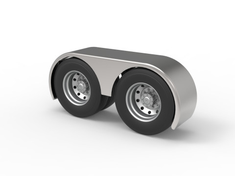 Semi truck Rear fenders Set 2 Scale 1 to 25 Modelo de Impressão 3D