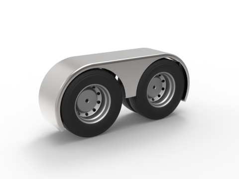 Semi truck Rear fenders Set 2 Scale 1 to 25 Modelo de Impressão 3D