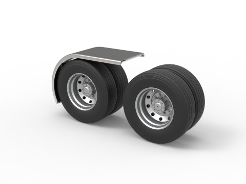 Semi truck Rear fenders Set 2 Scale 1 to 25 Modelo de Impressão 3D