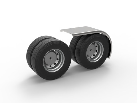 Semi truck Rear fenders Set 2 Scale 1 to 25 Modelo de Impressão 3D