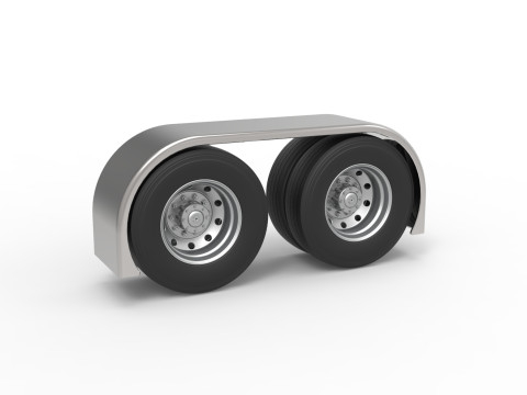 Semi truck Rear fenders Set 3 Scale 1 to 25 Modello di stampa 3D