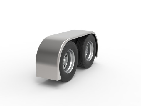 Semi truck Rear fenders Set 3 Scale 1 to 25 3D 打印模型
