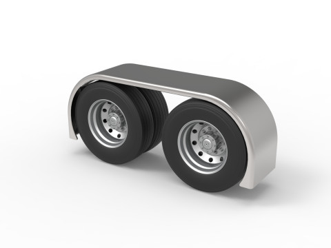 Semi truck Rear fenders Set 3 Scale 1 to 25 3D 打印模型