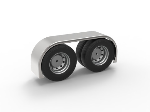 Semi truck Rear fenders Set 3 Scale 1 to 25 3D 打印模型