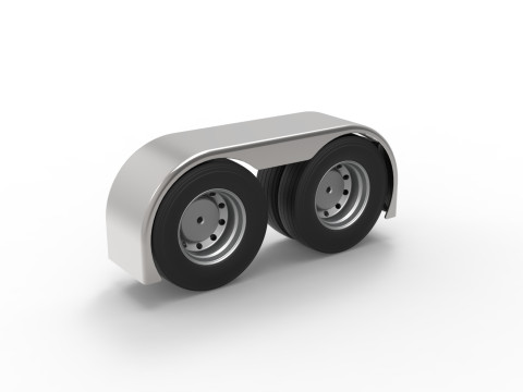Semi truck Rear fenders Set 3 Scale 1 to 25 3D 打印模型