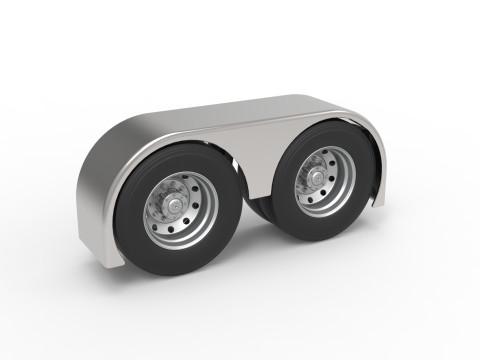 Semi truck Rear fenders Set 3 Scale 1 to 25 3D 打印模型