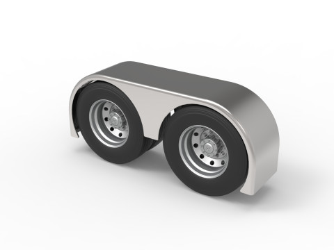 Semi truck Rear fenders Set 3 Scale 1 to 25 3D 打印模型