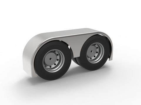 Semi truck Rear fenders Set 3 Scale 1 to 25 3D 打印模型