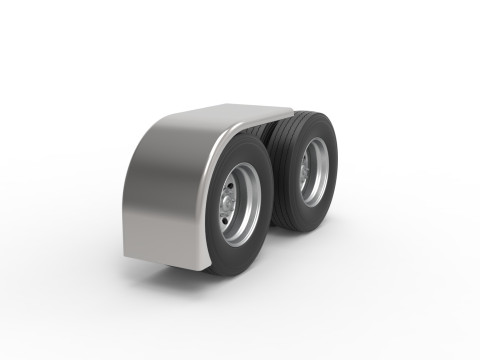 Semi truck Rear fenders Set 3 Scale 1 to 25 3D 打印模型