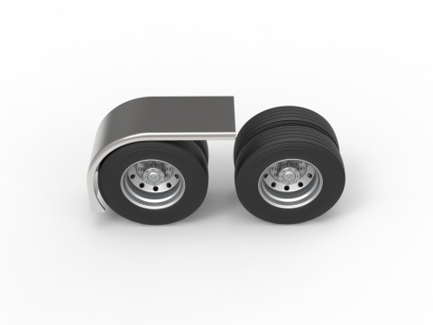 Semi truck Rear fenders Set 3 Scale 1 to 25 3D 打印模型