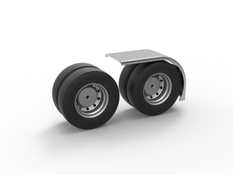 Semi truck Rear fenders Set 3 Scale 1 to 25 3D 打印模型