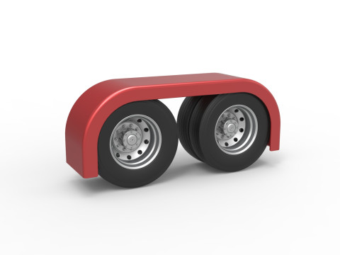 Semi truck Rear fenders Set 4 Scale 1 to 25 Modello di stampa 3D