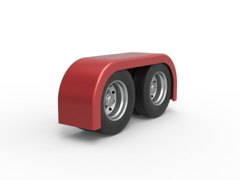 Semi truck Rear fenders Set 4 Scale 1 to 25 3D-printmodel