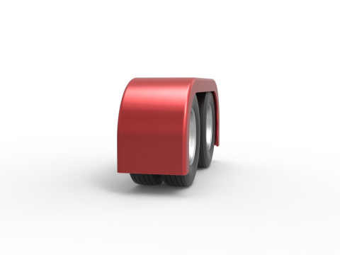 Semi truck Rear fenders Set 4 Scale 1 to 25 3D-printmodel