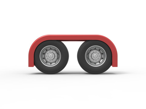 Semi truck Rear fenders Set 4 Scale 1 to 25 3D-printmodel