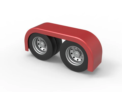 Semi truck Rear fenders Set 4 Scale 1 to 25 3D Print Model