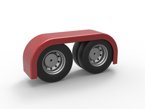 Semi truck Rear fenders Set 4 Scale 1 to 25 3D-printmodel