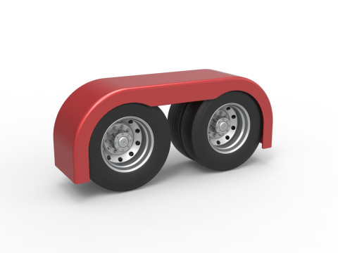 Semi truck Rear fenders Set 4 Scale 1 to 25 3D-printmodel