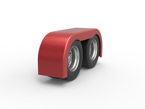 Semi truck Rear fenders Set 4 Scale 1 to 25 3D-printmodel
