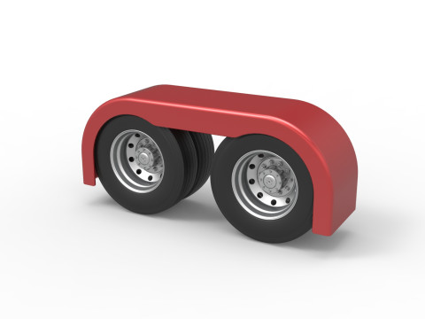 Semi truck Rear fenders Set 4 Scale 1 to 25 3D-printmodel