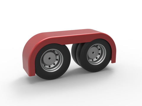 Semi truck Rear fenders Set 4 Scale 1 to 25 3D-printmodel