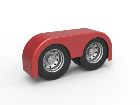 Semi truck Rear fenders Set 4 Scale 1 to 25 3D Print Model