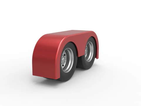 Semi truck Rear fenders Set 4 Scale 1 to 25 3D Print Model