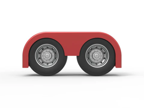 Semi truck Rear fenders Set 4 Scale 1 to 25 3D Print Model