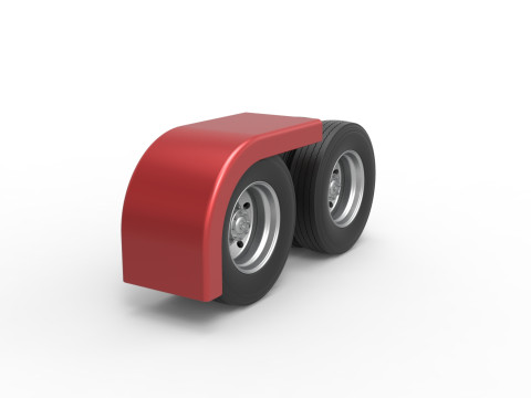 Semi truck Rear fenders Set 4 Scale 1 to 25 3D-printmodel
