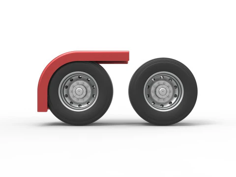 Semi truck Rear fenders Set 4 Scale 1 to 25 3D Print Model