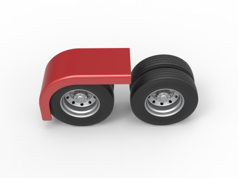 Semi truck Rear fenders Set 4 Scale 1 to 25 3D-printmodel