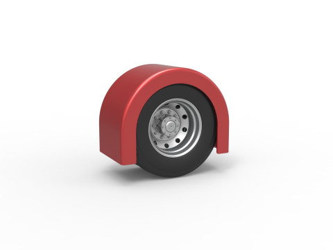 Semi truck Rear fenders Set 4 Scale 1 to 25 3D-printmodel