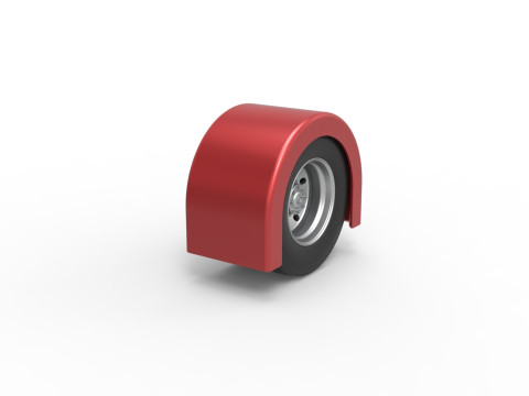 Semi truck Rear fenders Set 4 Scale 1 to 25 3D-printmodel