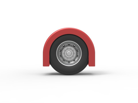 Semi truck Rear fenders Set 4 Scale 1 to 25 3D-printmodel