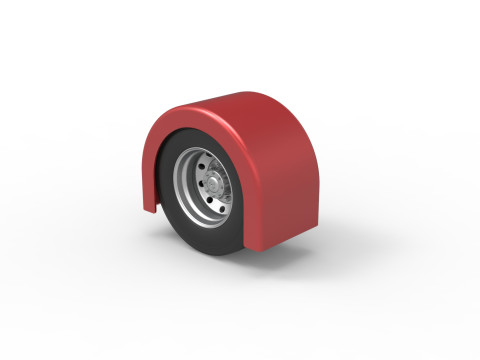 Semi truck Rear fenders Set 4 Scale 1 to 25 3D-printmodel