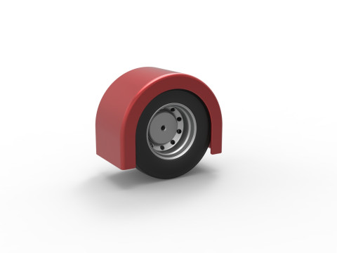 Semi truck Rear fenders Set 4 Scale 1 to 25 3D-printmodel