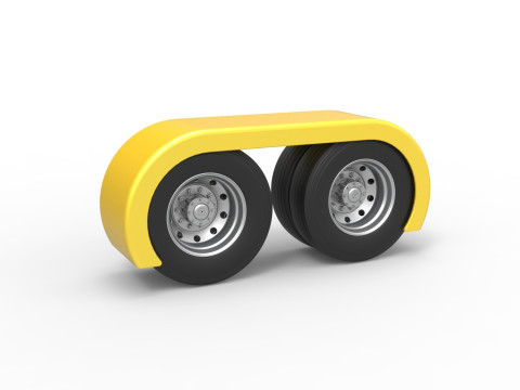 Semi truck Rear fenders Set 5 Scale 1 to 25 Modello di stampa 3D