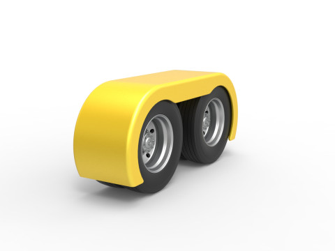 Semi truck Rear fenders Set 5 Scale 1 to 25 3D Принт Модель