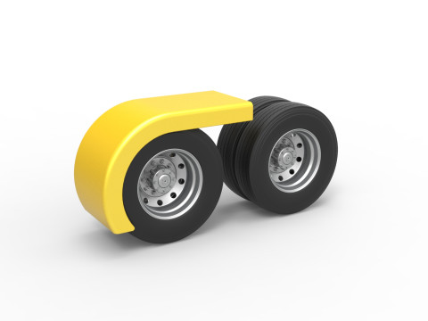 Semi truck Rear fenders Set 5 Scale 1 to 25 3D Принт Модель