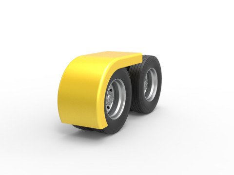 Semi truck Rear fenders Set 5 Scale 1 to 25 3D Принт Модель