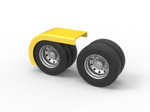 Semi truck Rear fenders Set 5 Scale 1 to 25 3D Принт Модель