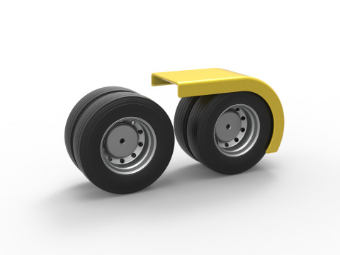 Semi truck Rear fenders Set 5 Scale 1 to 25 3D Принт Модель